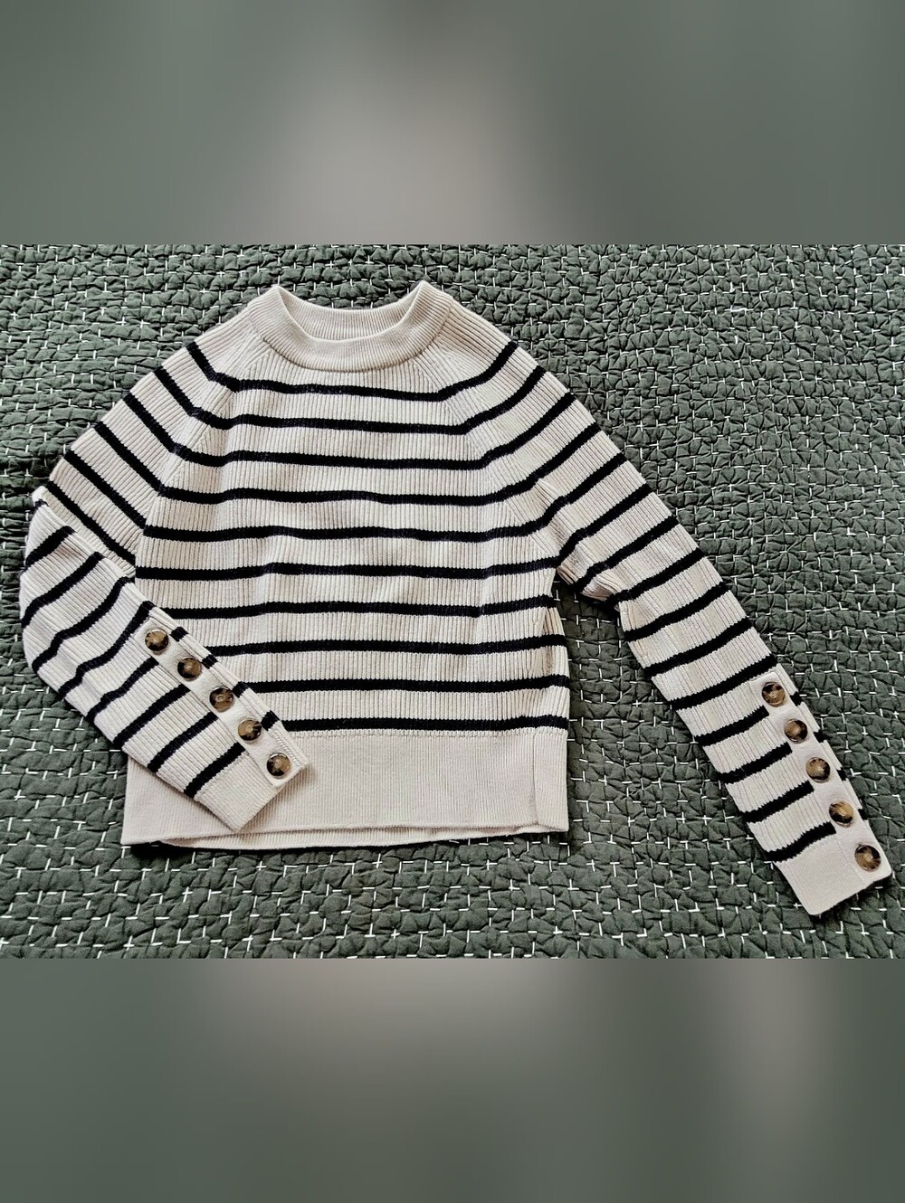 Sezane Sami Sweater Natural / Navy - Size XS